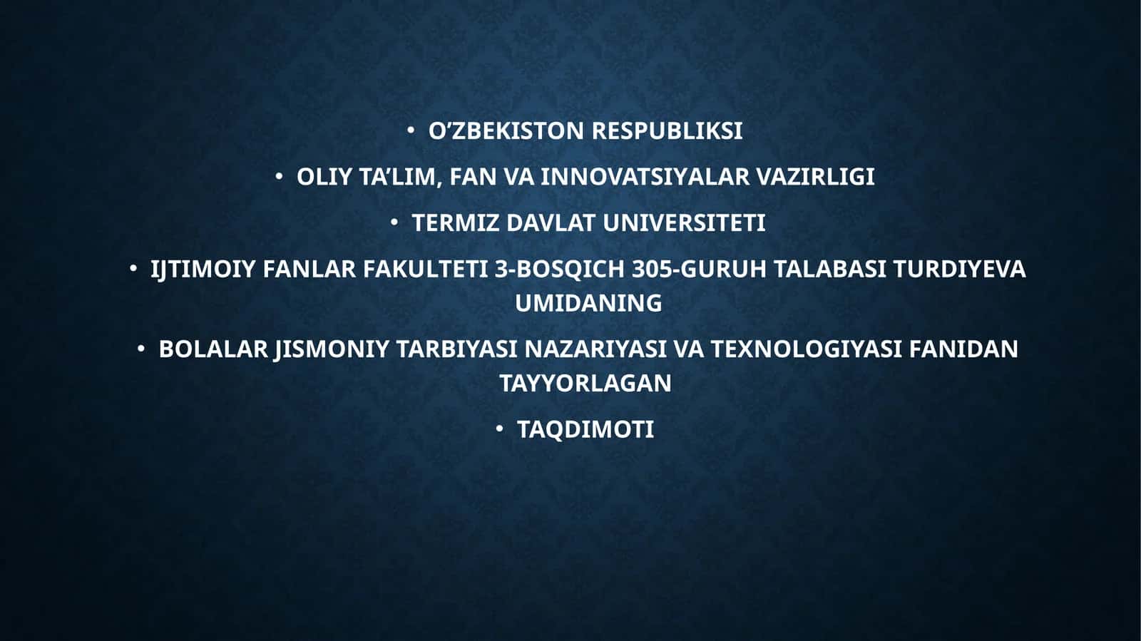 Bolalar Jismoniy Tarbiyasi Nazariyasi va Texnologiyasi 1