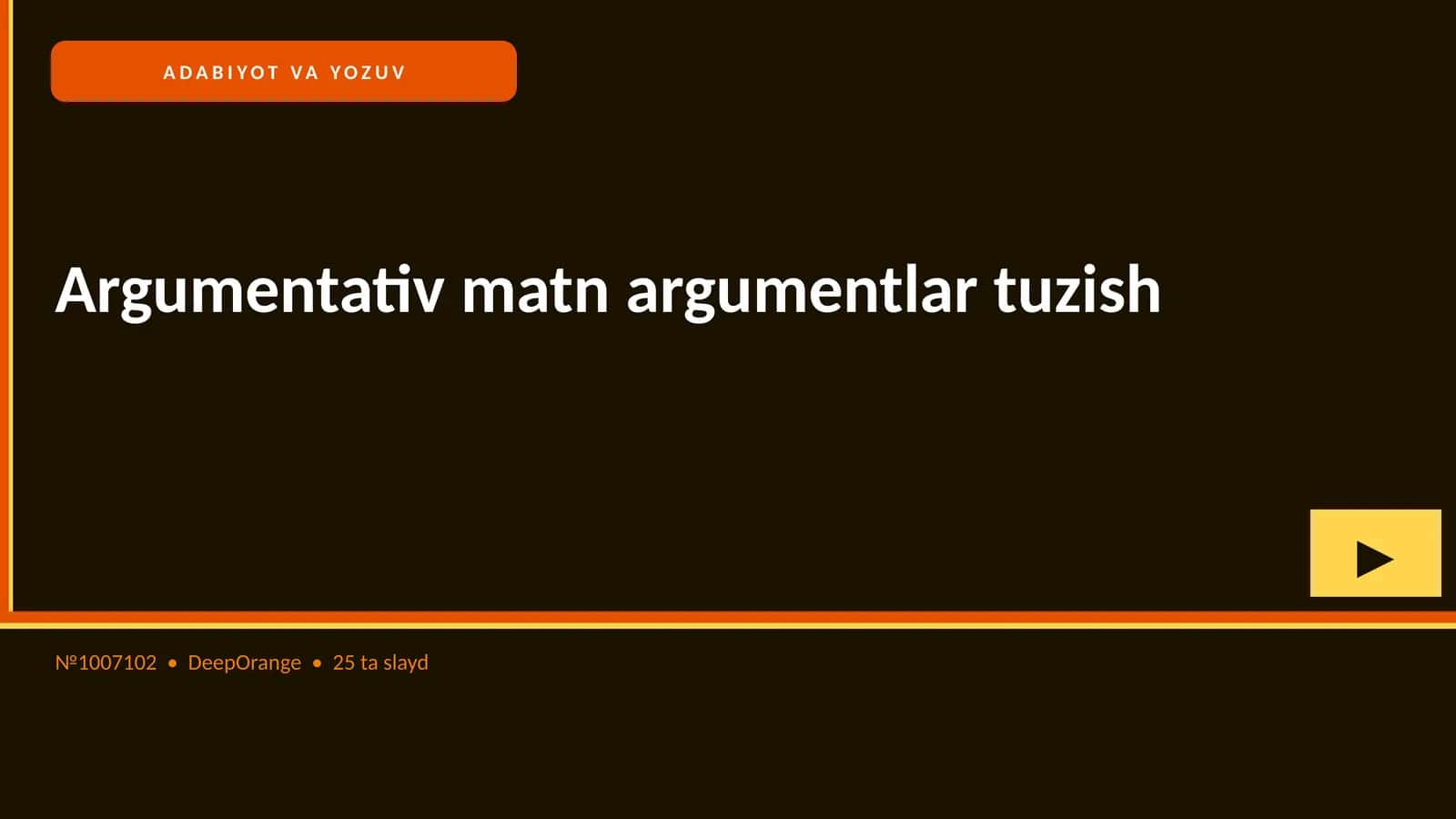 Argumentativ matn argumentlar tuzish 1