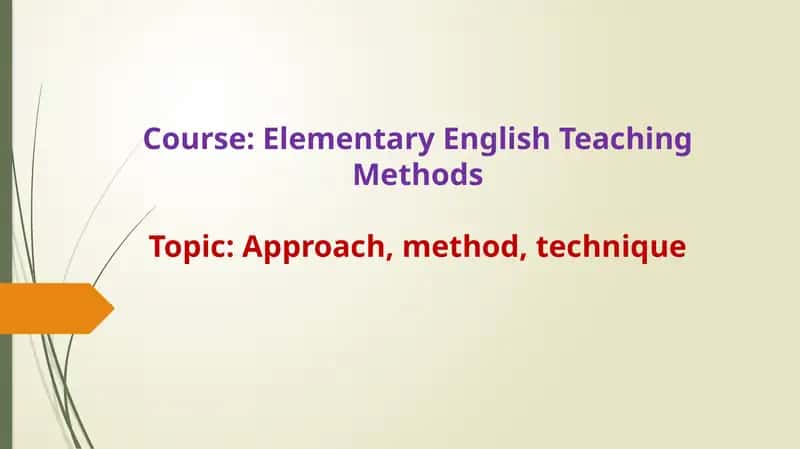Elementary English Teaching Methods 1