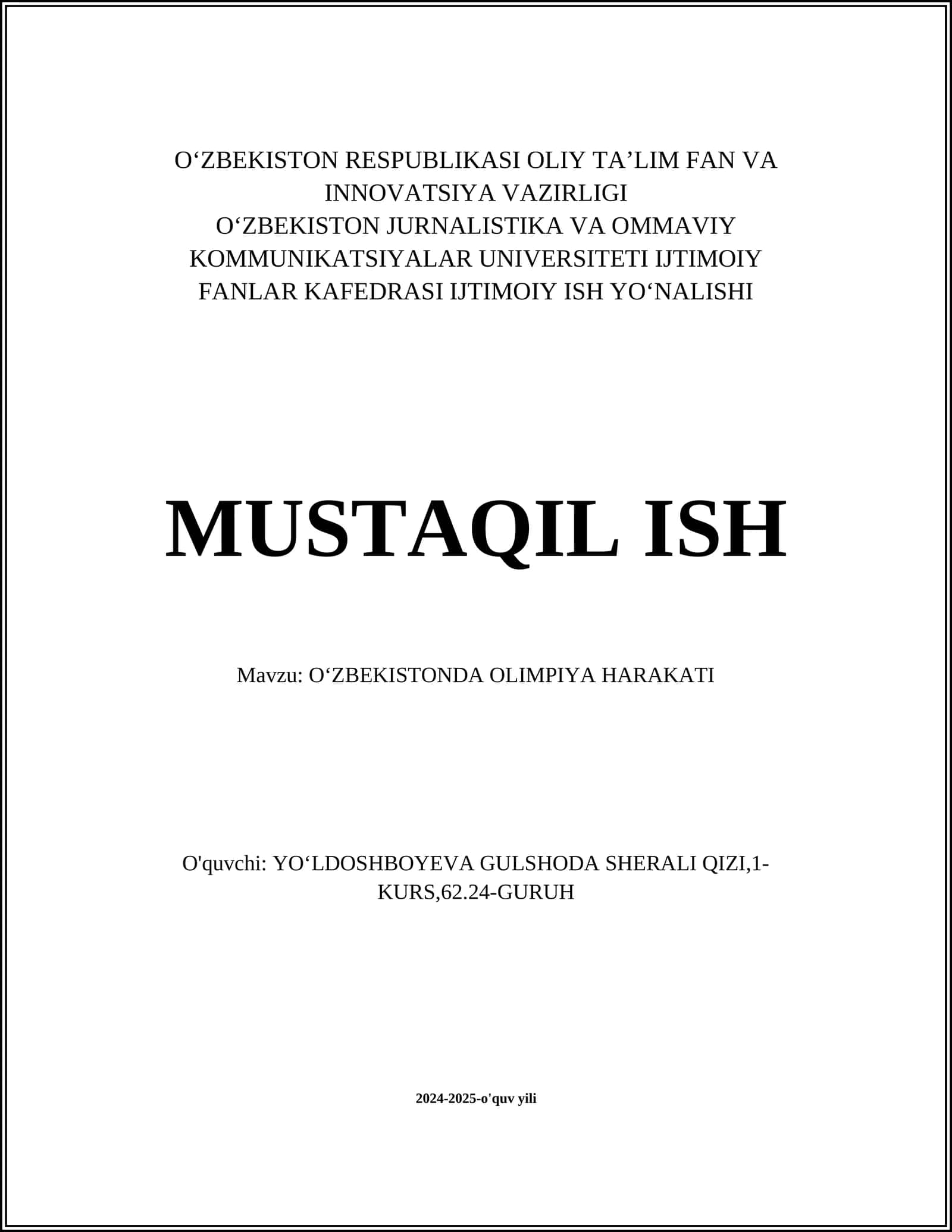 Oʻzbekistonda Olimpiya harakati 1