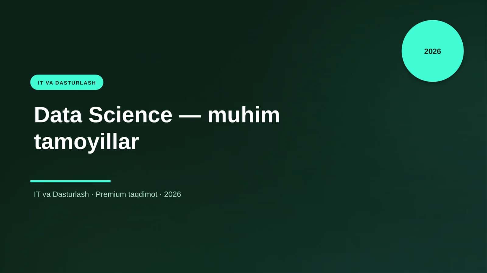 Data Science — muhim tamoyillar 1