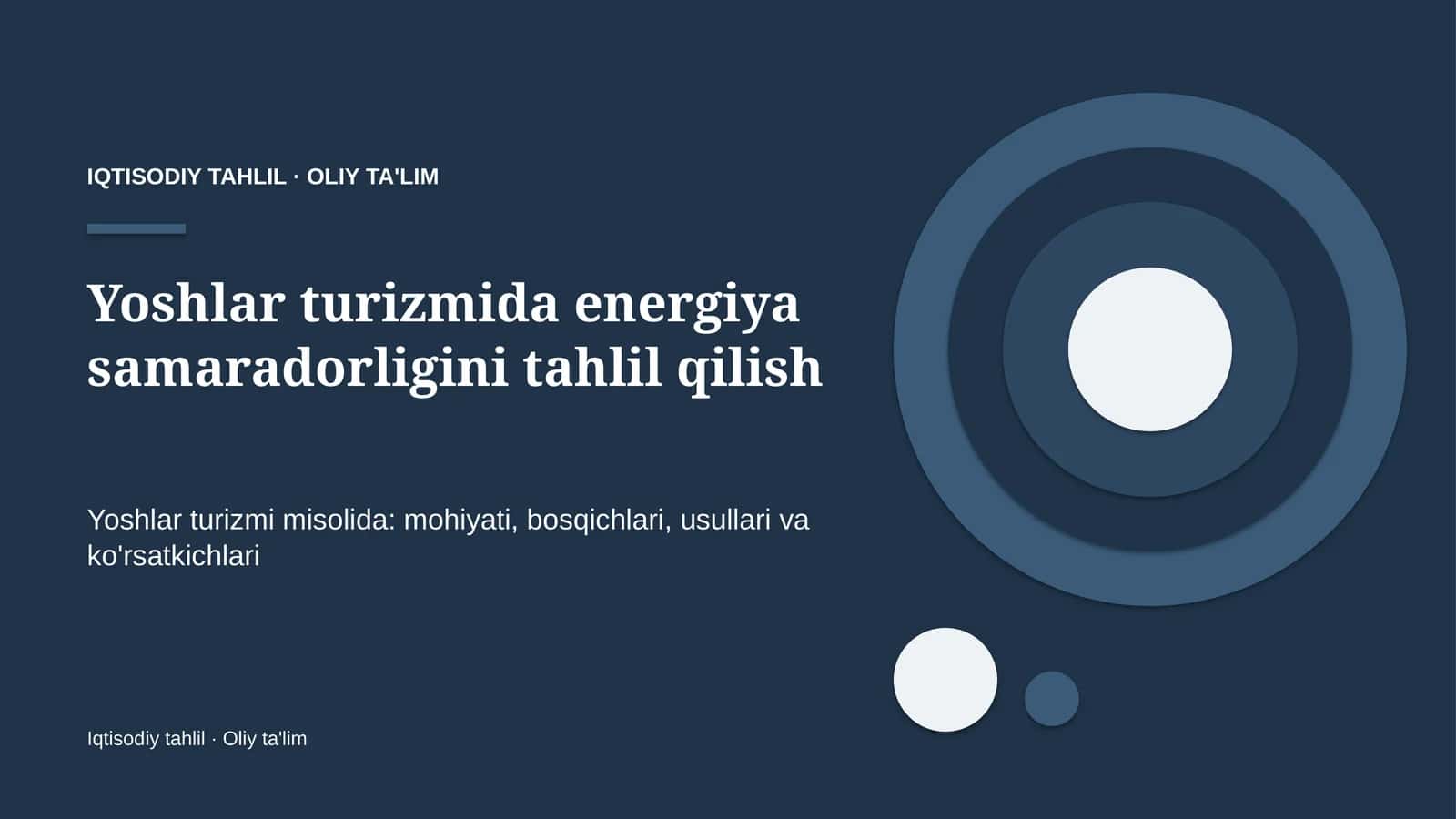 Yoshlar turizmida energiya samaradorligini tahlil qilish 1
