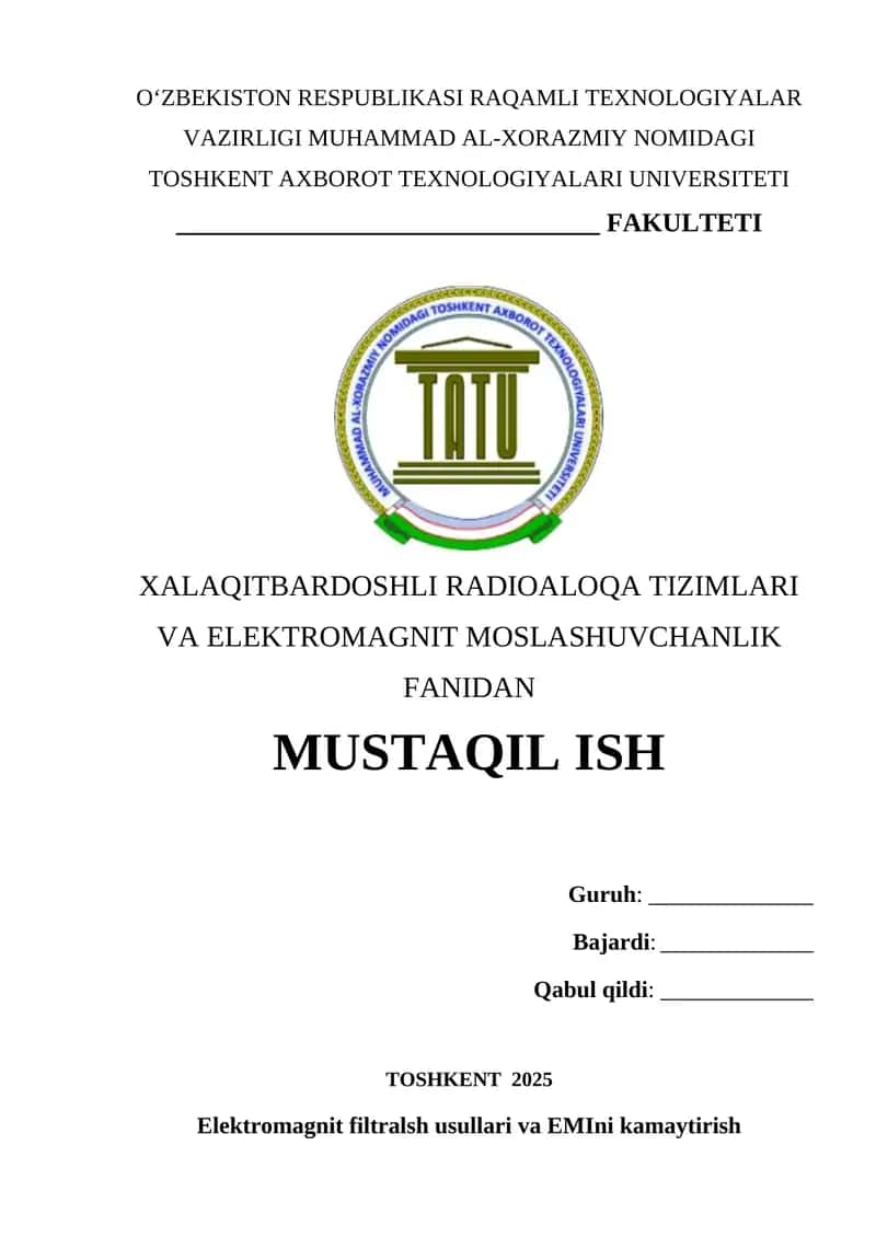 Elektromagnit filtralsh usullari va EMIni kamaytirish 1