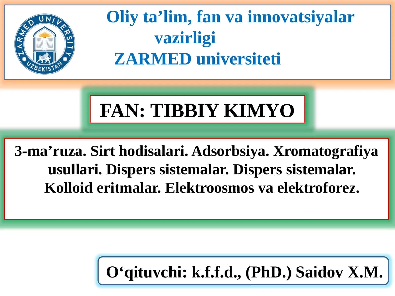 TIBBIY KIMYO 1