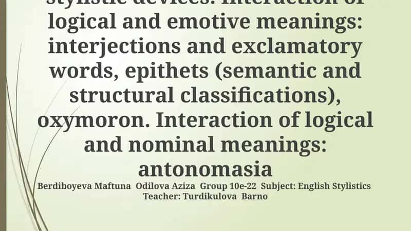 Lexical expressive means and stylistic devices 1