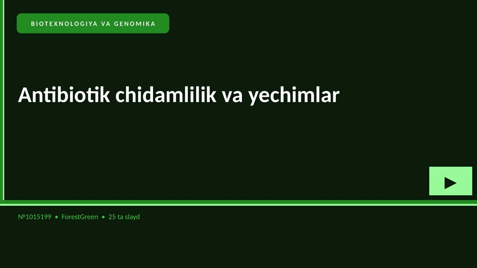 BIOTEXNOLOGIYA VA GENOMIKA 1