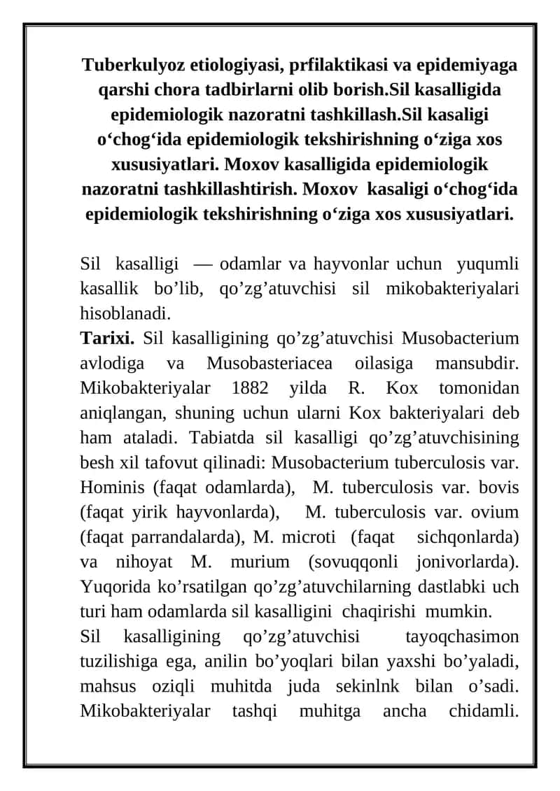 Sil kasalligi 1