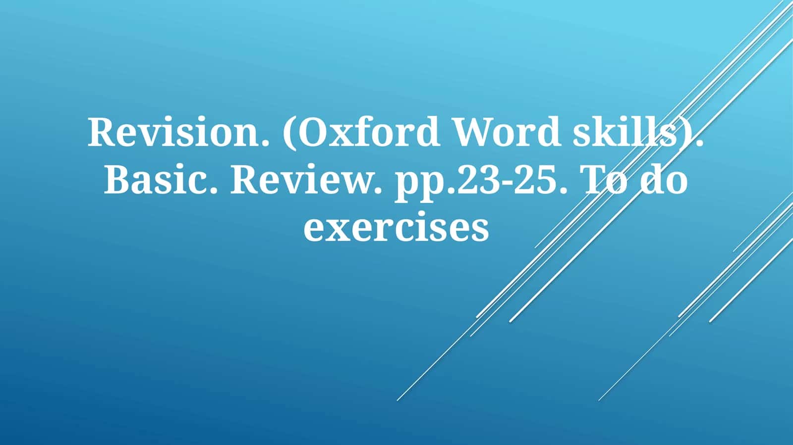 Revision (Oxford Word skills). Basic. Review 1