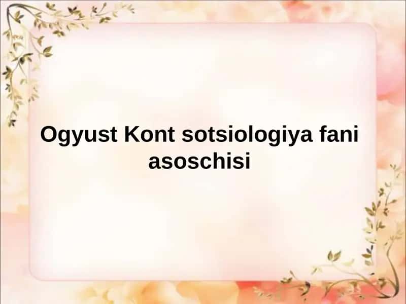 Ogyust Kont sotsiologiyafaniasoschisi 1