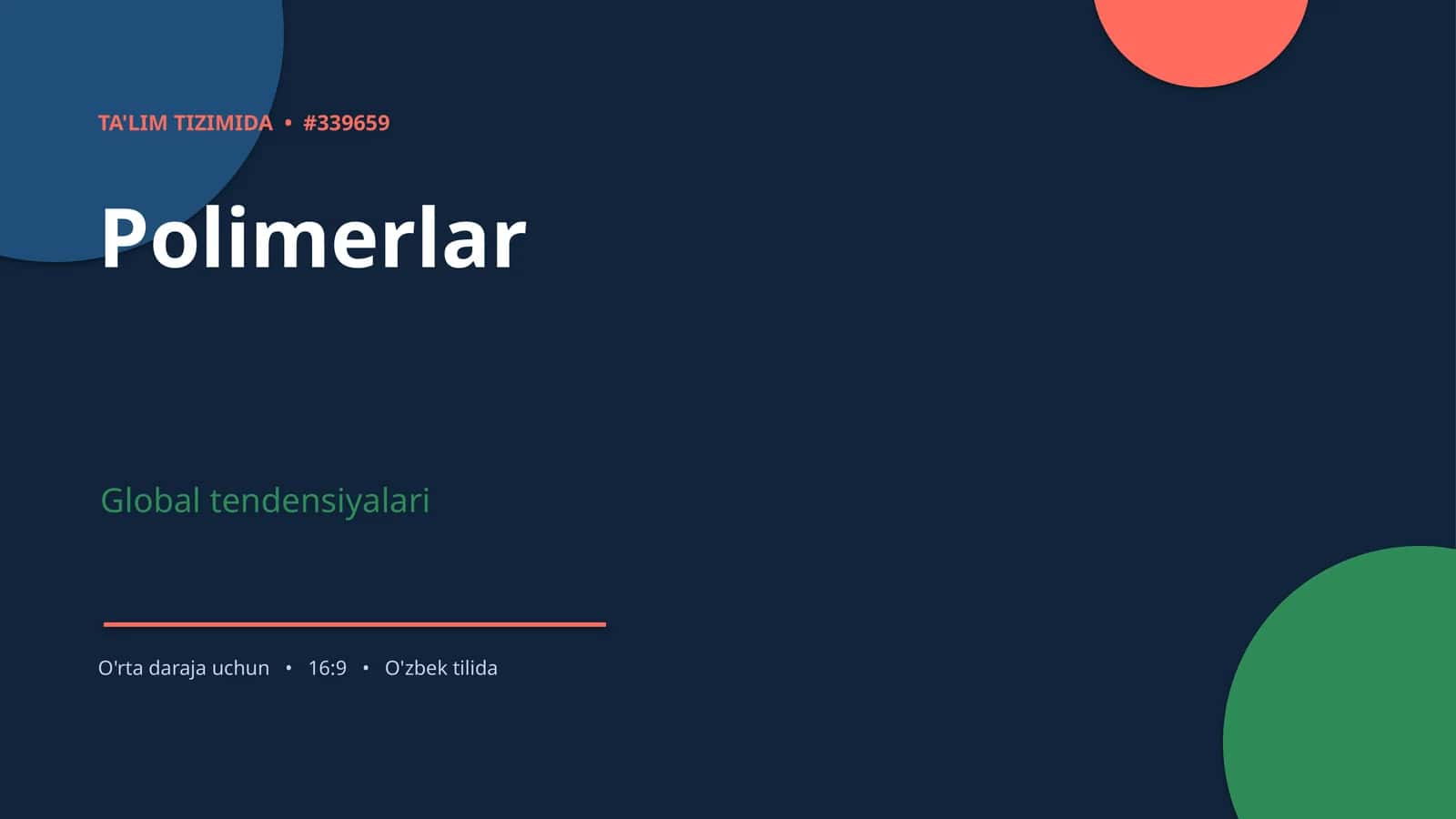 Polimerlar Global tendensiyalari 1