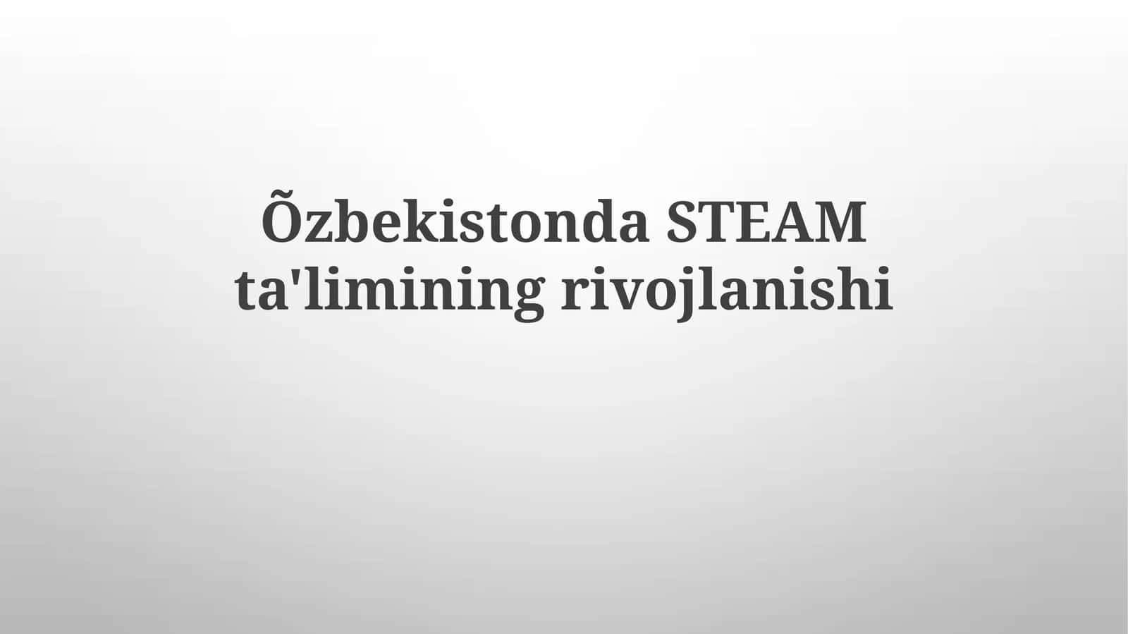 STEM Ta'limi Darsliklari 1