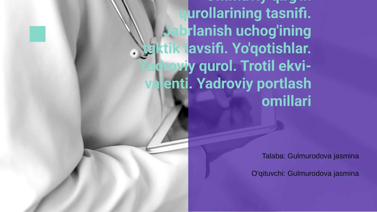 Ommaviy qirg'in qurollarining tasnifi 1
