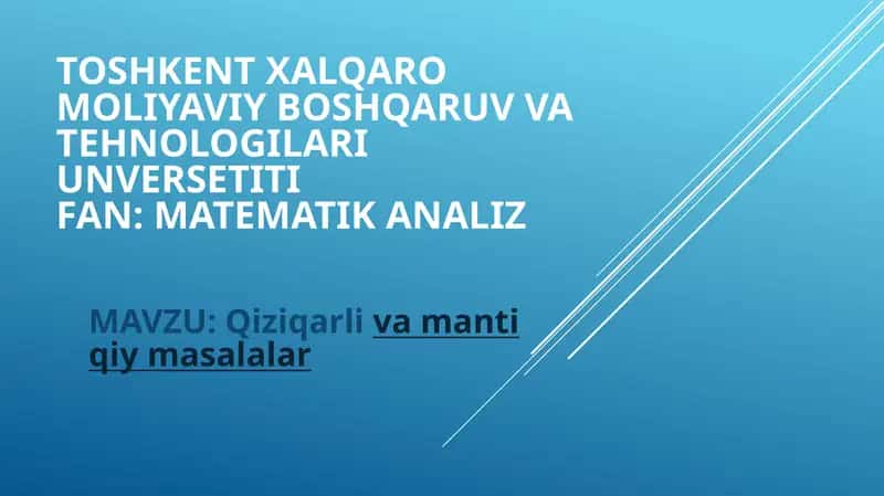 Matematika analizi 1