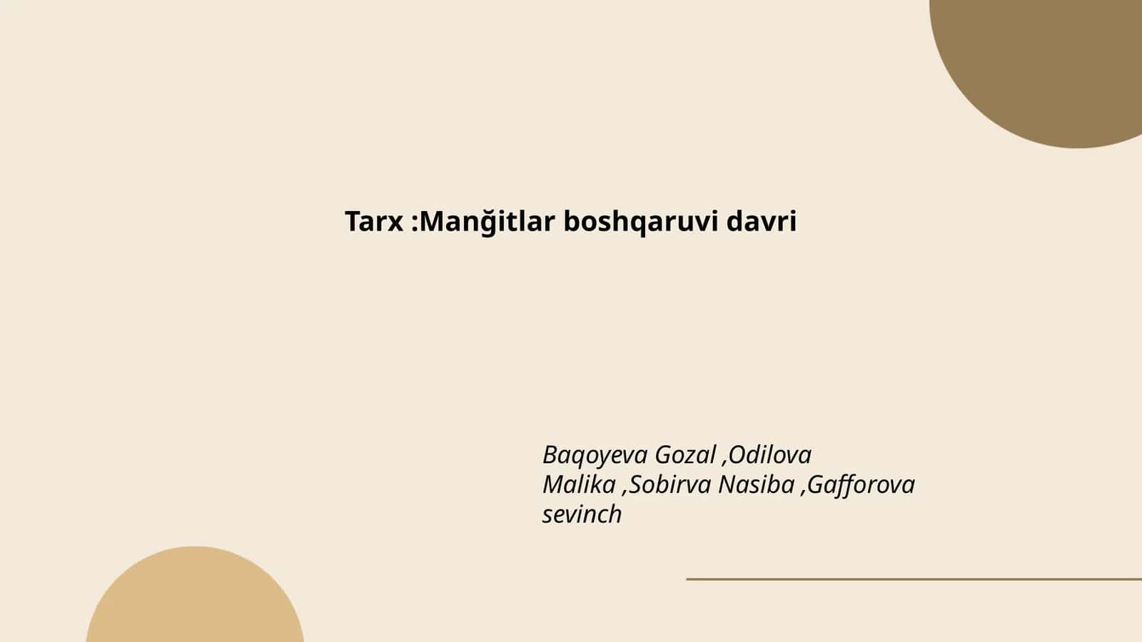 Manğitlar boshqaruvi davri 1