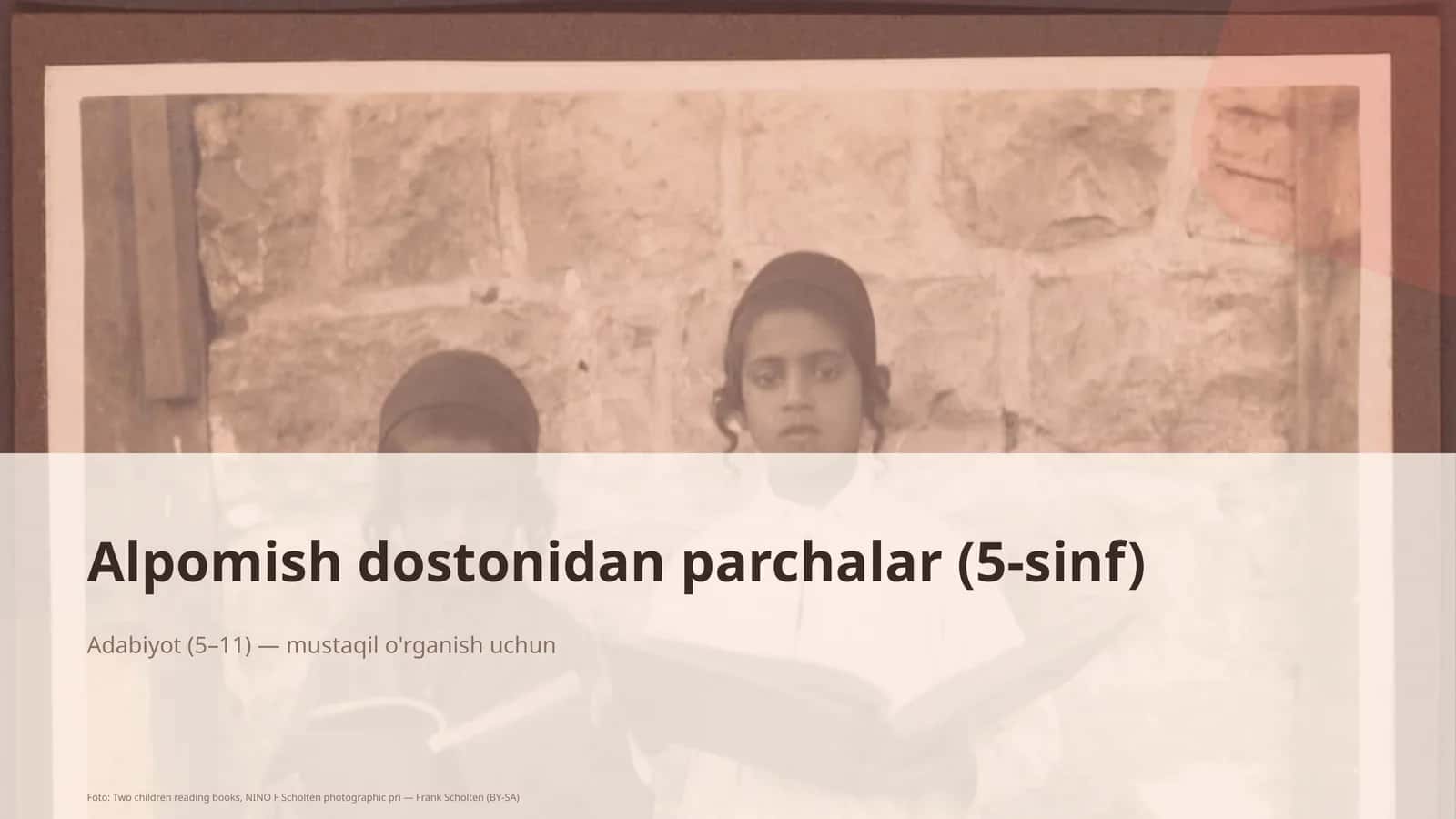 Alpomish dostonidan parchalar (5-sinf) 1