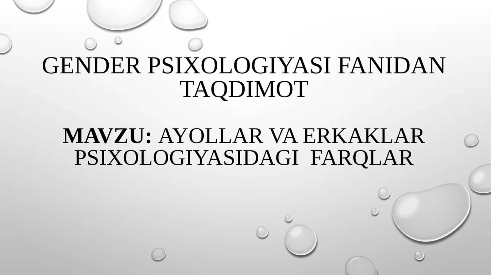 Ayollar va erkaklar psixologiyasidagi  farqlar 1