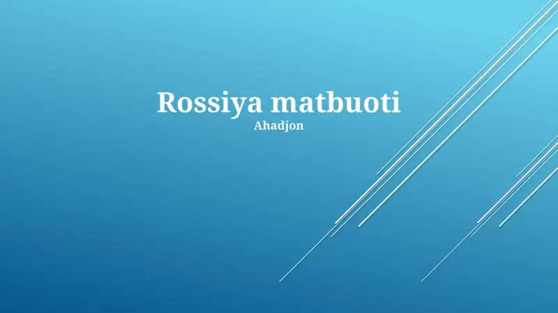 Rossiya matbuoti 1