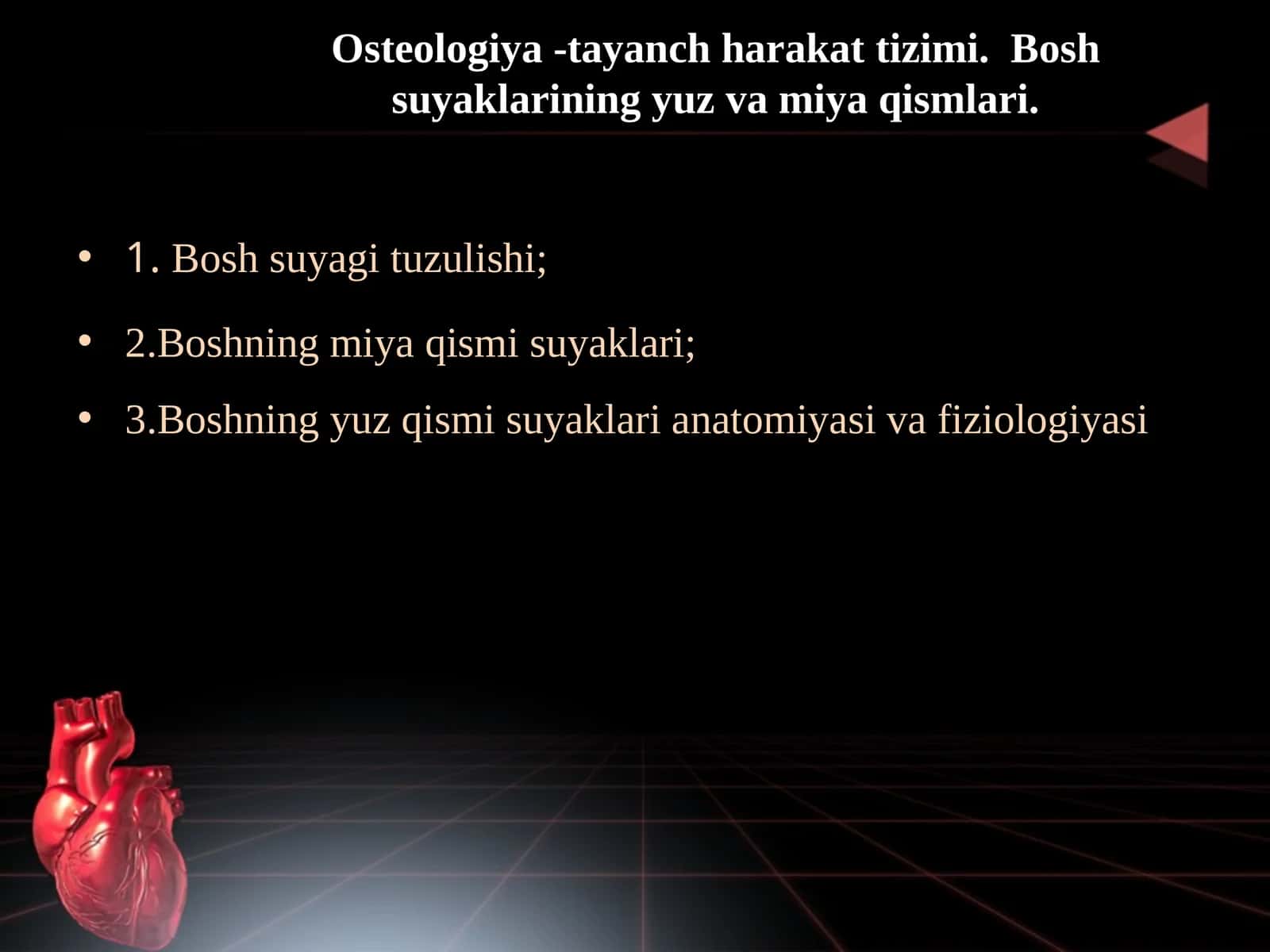 Osteologiya -tayanch harakat tizimi.  Bosh suyaklarining yuz va miya qismlari 1