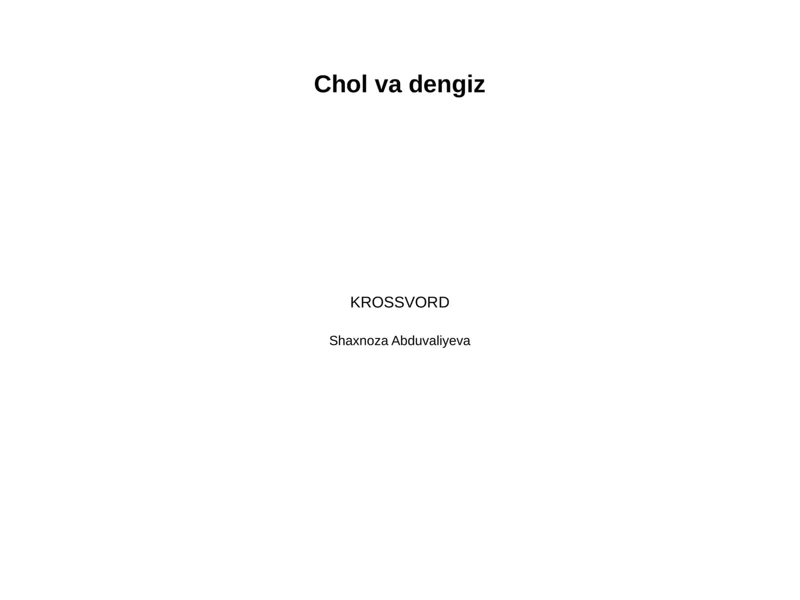 Chol va dengiz 1