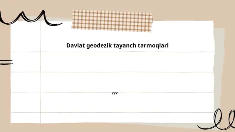 Davlat geodezik tayanch tarmoqlari 1