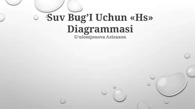 "Suv BugʼI Uchun «Hs» Diagrammasi" 1