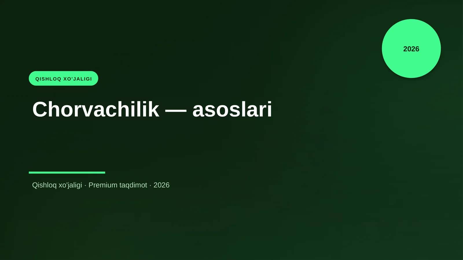 Chorvachilik — asoslari 1