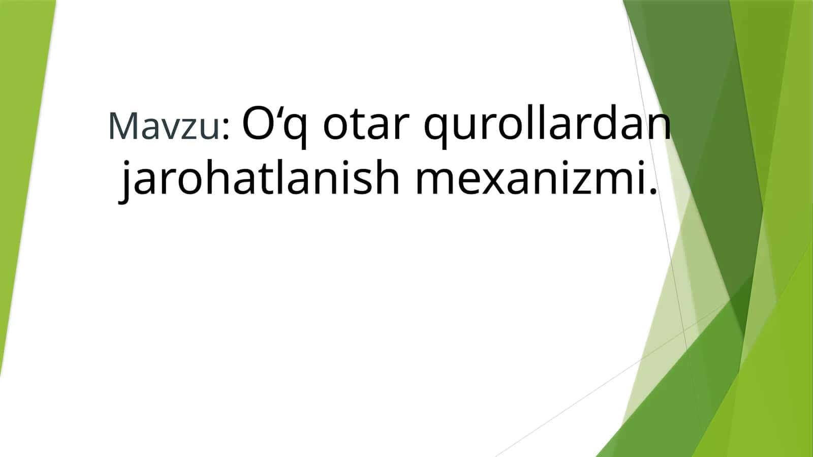 O‘qotar qurollardan jarohatlanish mexanizmi 1
