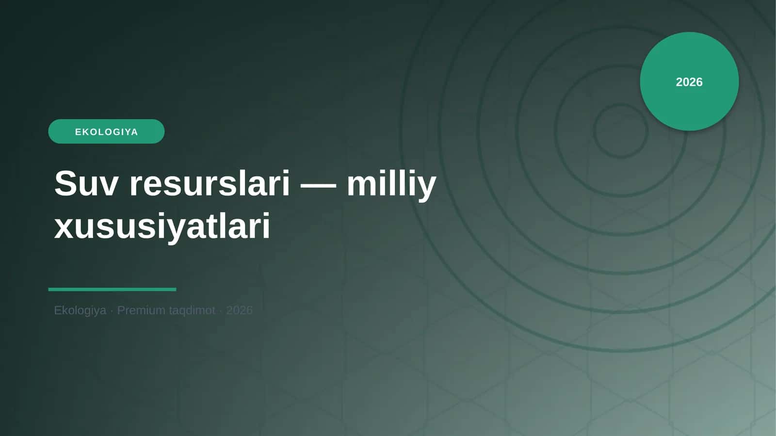 Suv resurslari — milliy xususiyatlari 1