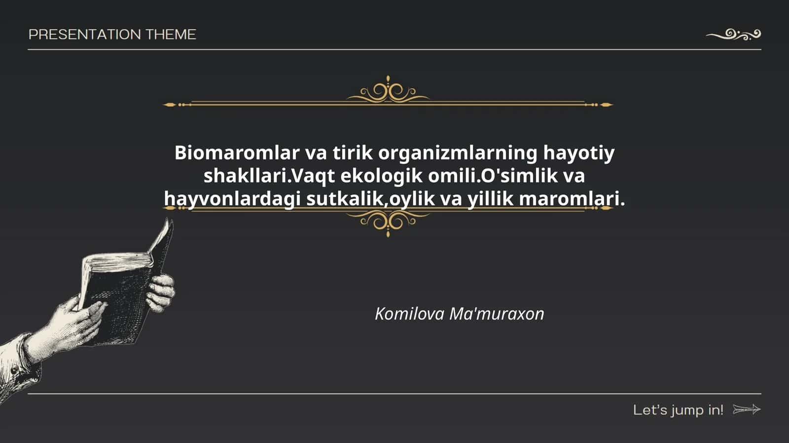 Biomaromlar va Tirik Organizmlarning Hayotiy Shakllari 1
