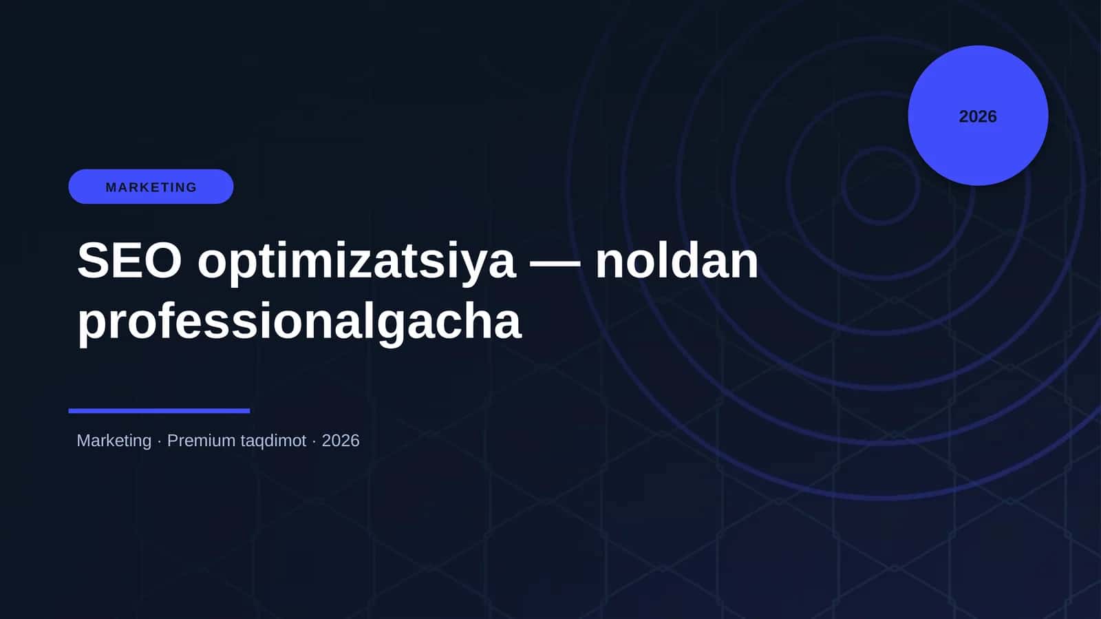 SEO optimizatsiya — noldan professionalgacha 1