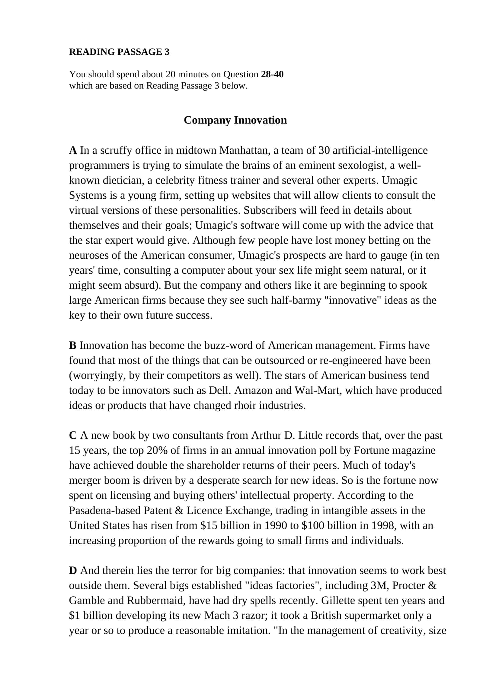 Company Innovation 1