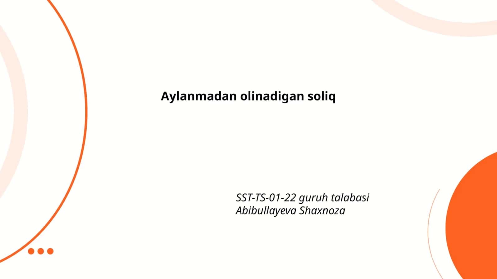 Aylanmadan olinadigan soliq 1