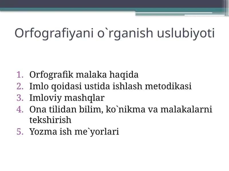 Imlo va imloviy mashqlar 1