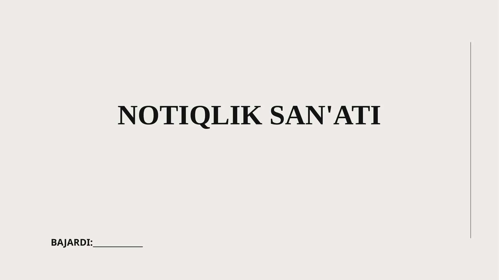 NOTIQLIK SAN'ATI 1