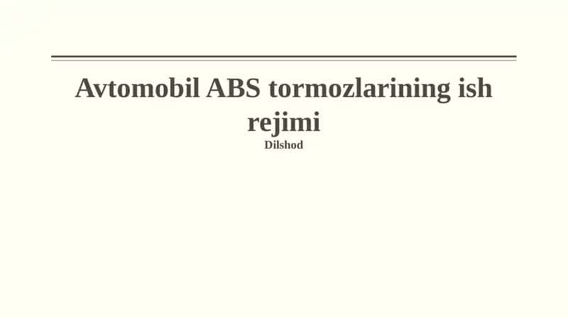 ABS tizimi 1