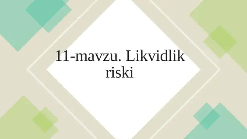 Likvidlik riski 1