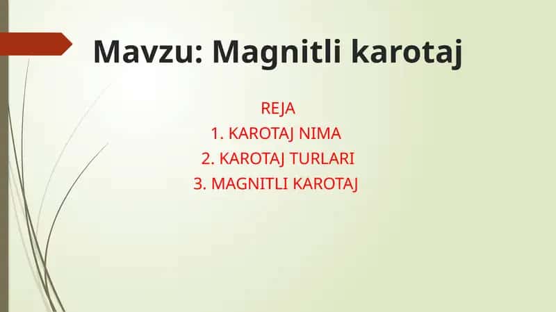 Magnitli karotaj 1