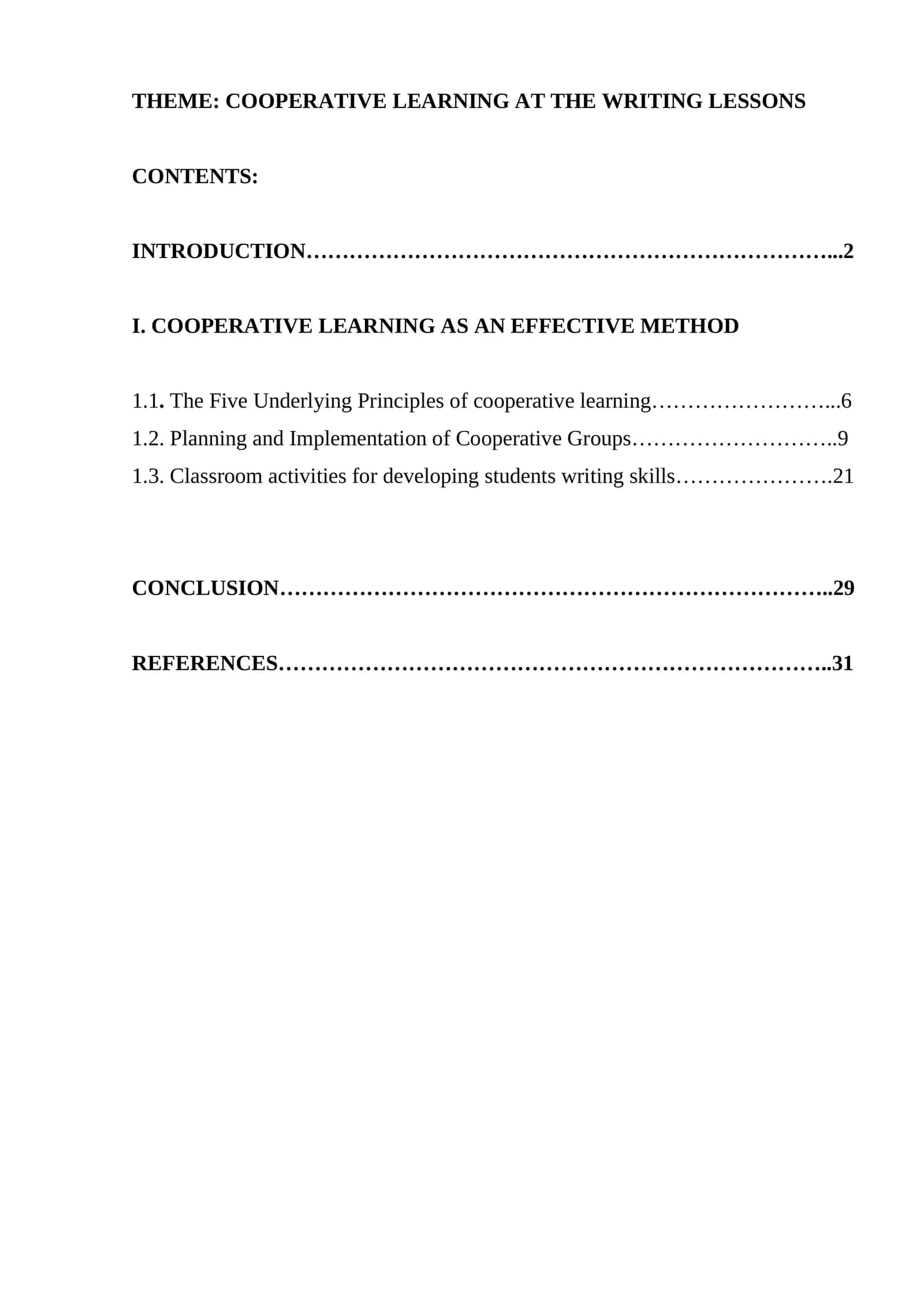 COOPERATIVE LEARNING AT THE WRITING LESSONS 1