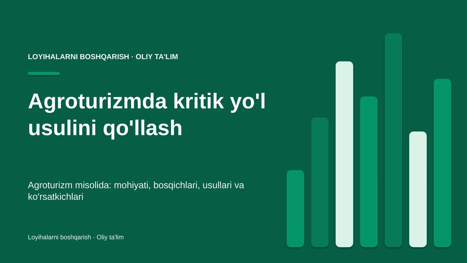 agroturizmda kritik yo'l usulini qo'llash 2680 1