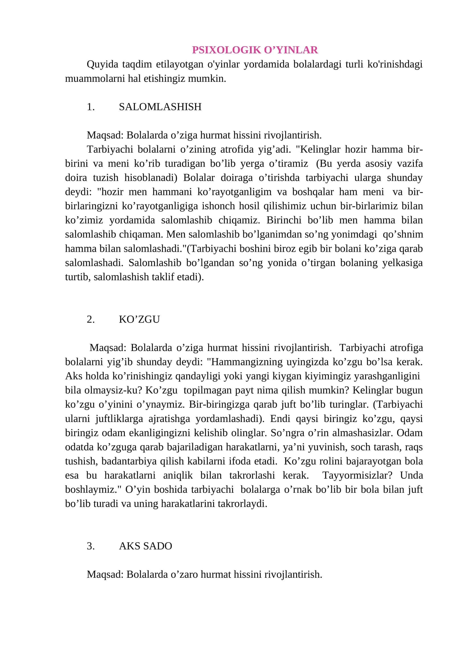 PSIXOLOGIK O’YINLAR 1