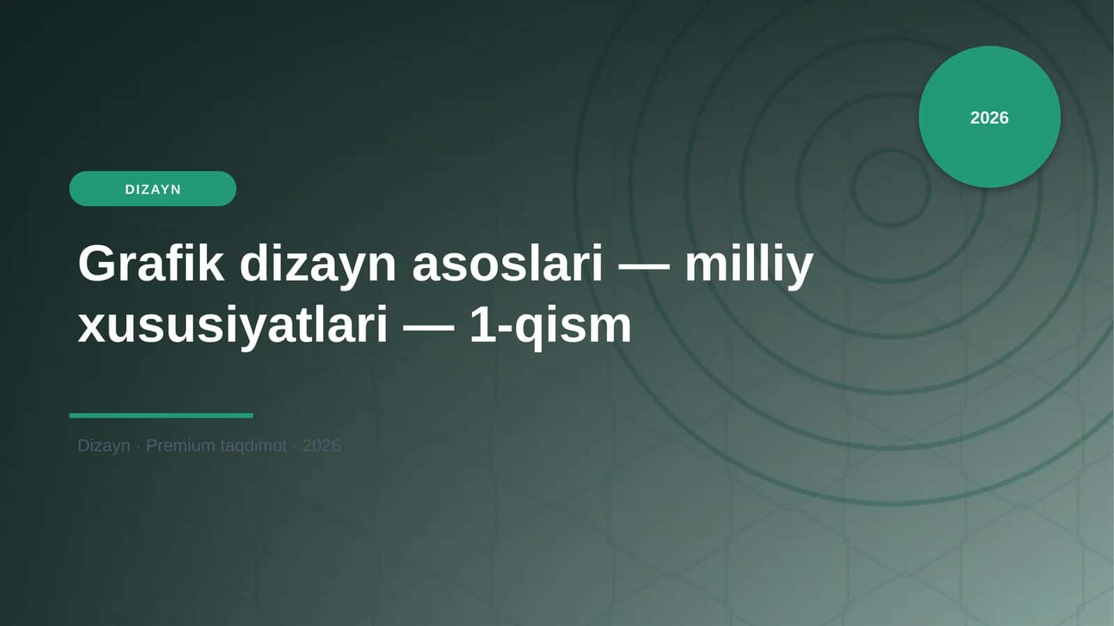 Grafik dizayn asoslari — milliy xususiyatlari — 1-qism 1