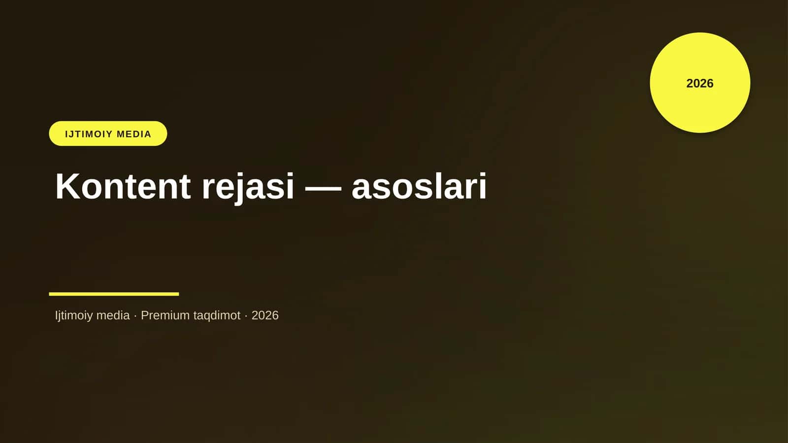 Kontent rejasi — asoslari 1