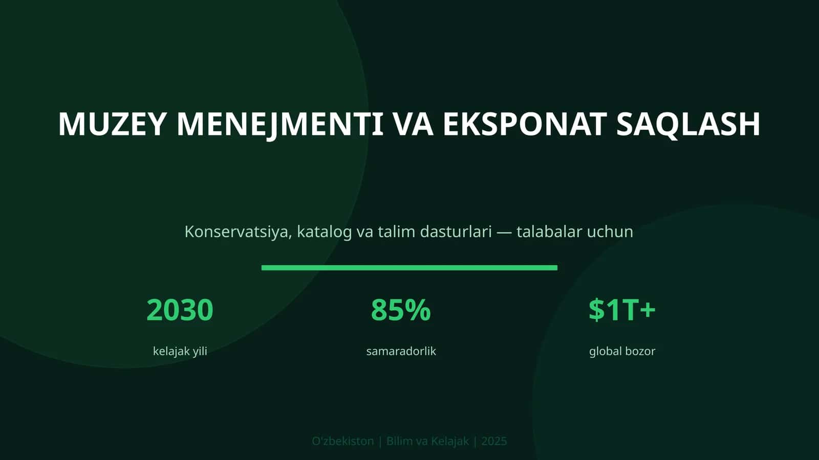 MUZEY MENEJMENTI VA EKSPONAT SAQLASH 1