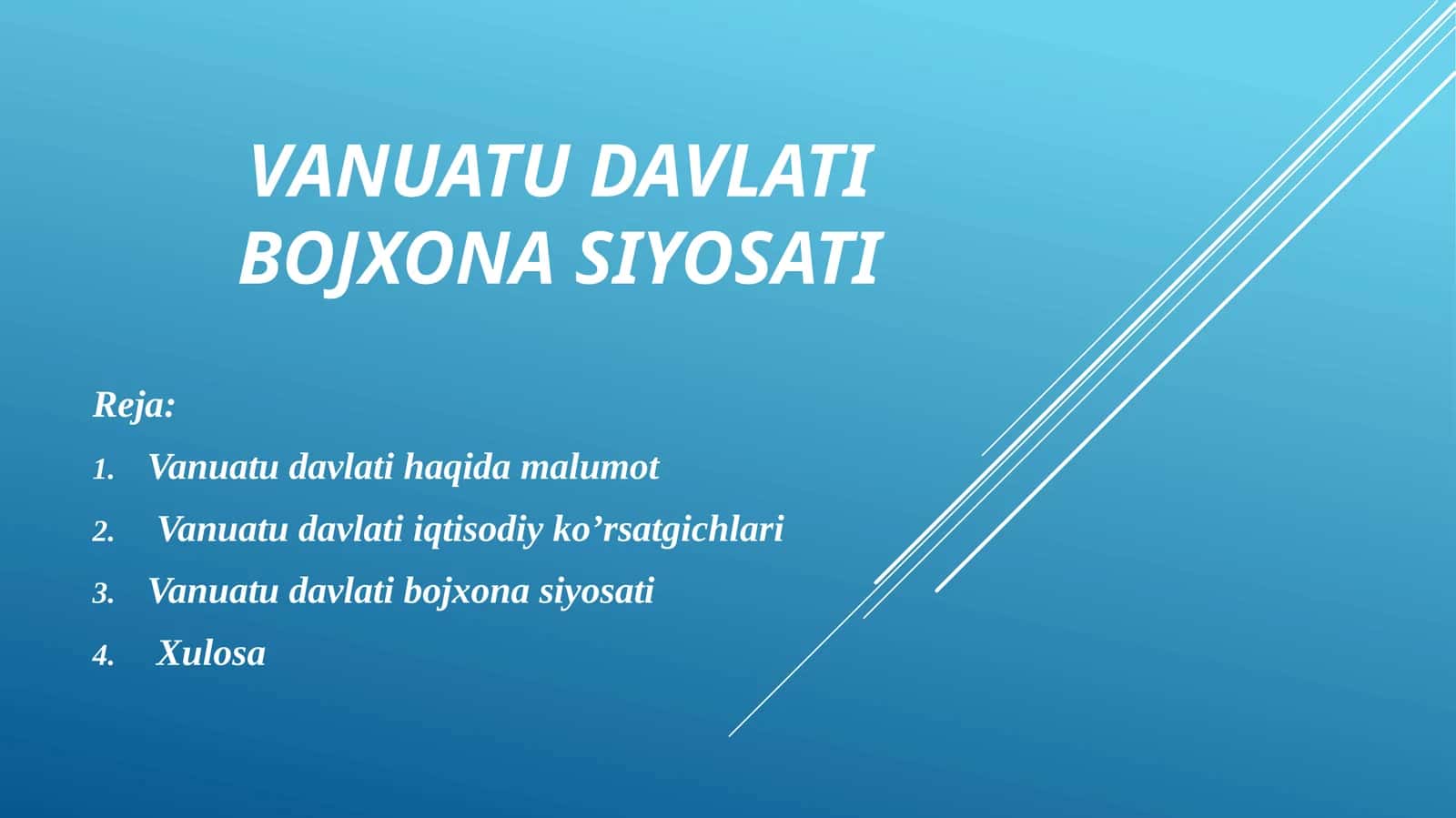 Vanuatu davlati bojxona siyosati 1