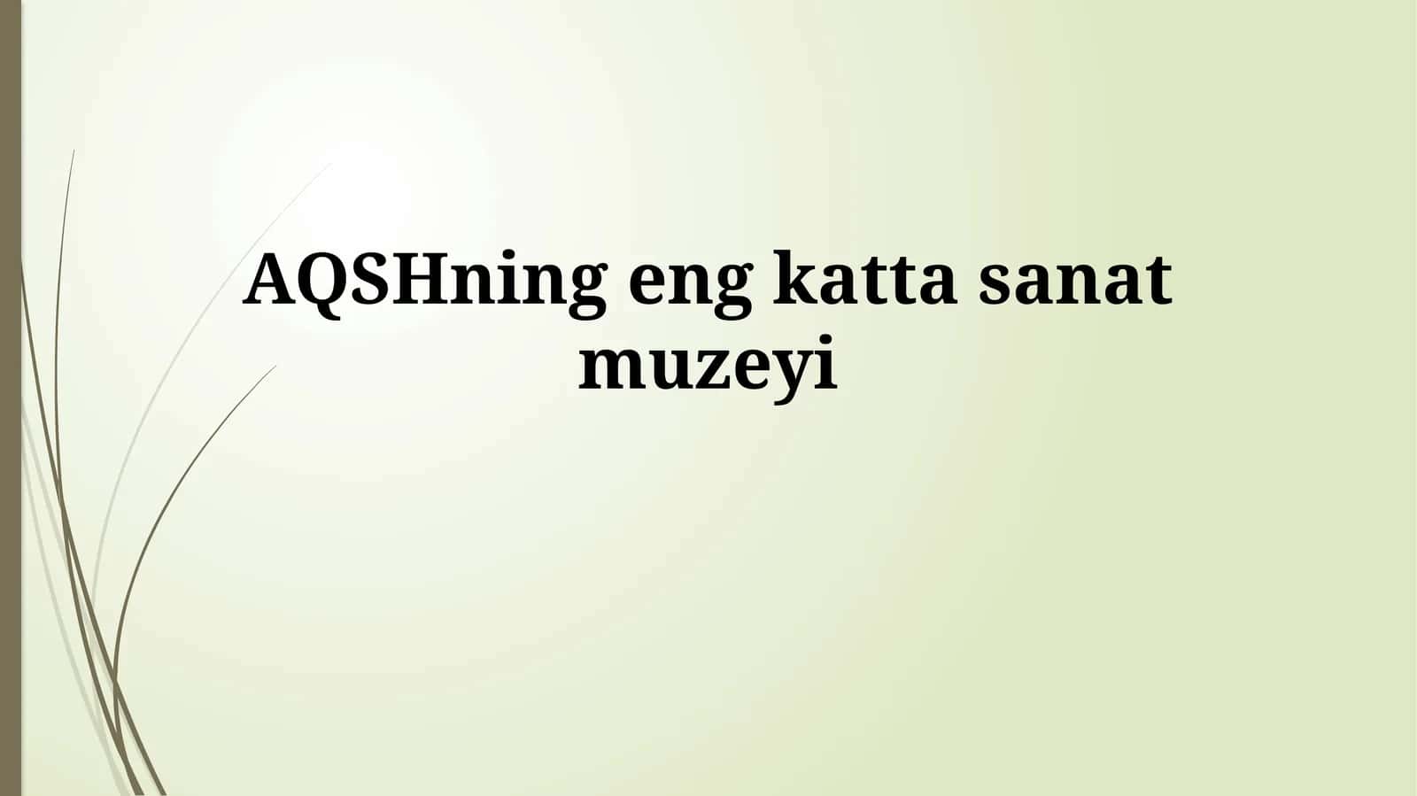 AQSHning eng kattasanatmuzeyi 1