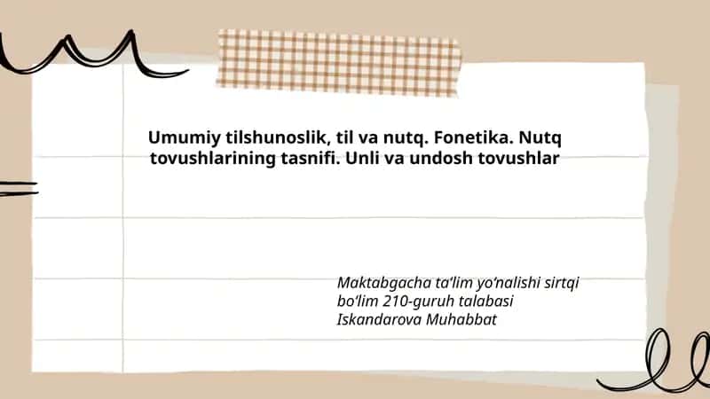 Umumiy tilshunoslik, til va nutq 1