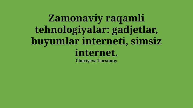 Simsiz internet texnologiyalari 1