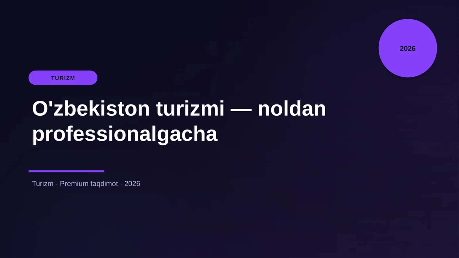 O'zbekiston turizmi — noldan professionalgacha 1
