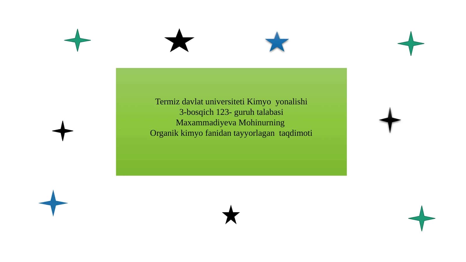 Termiz davlat universiteti Kimyo yonalishi 1