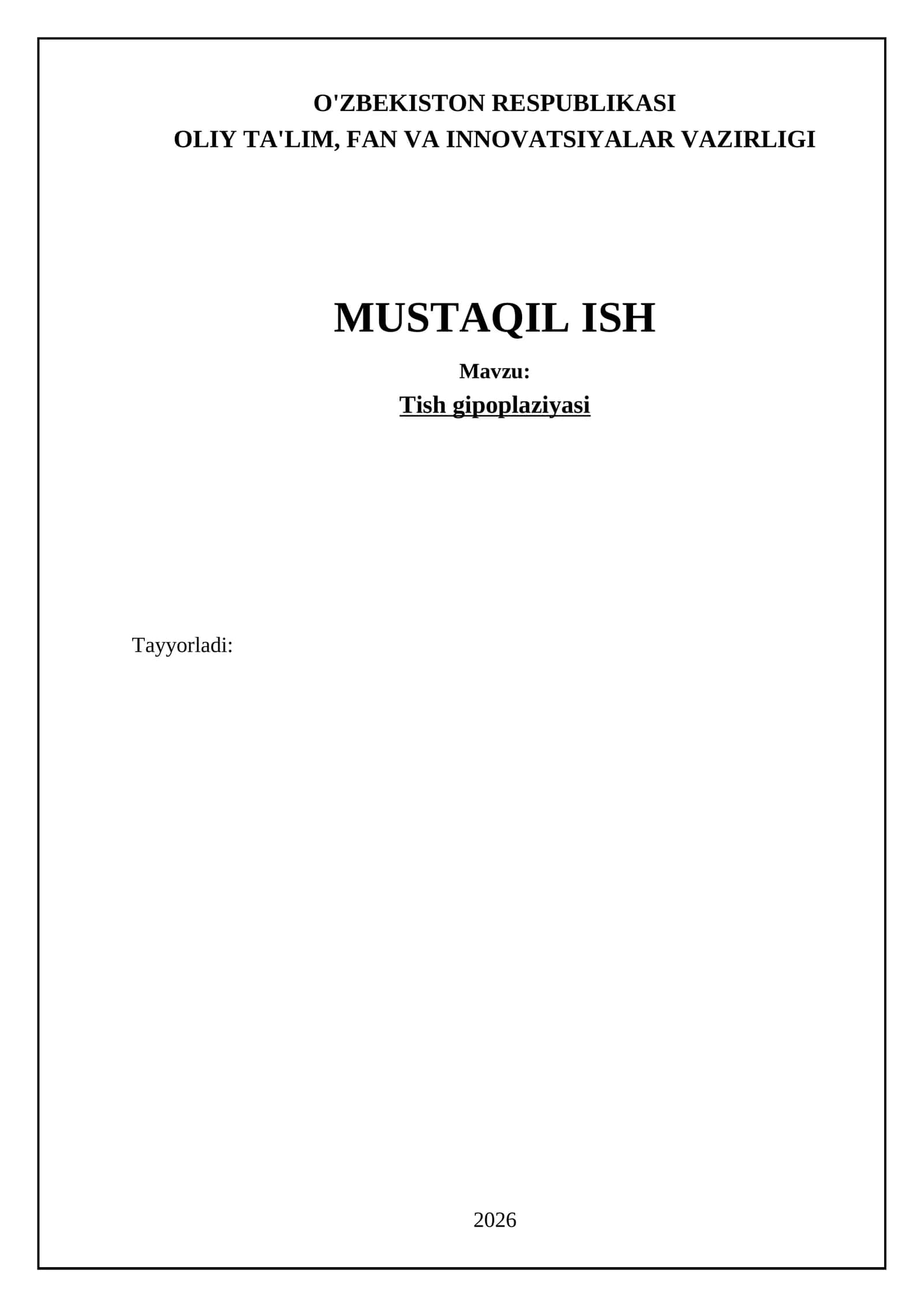 Tish gipoplaziyasi 1